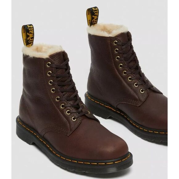 Dr.Martens 1460 PASCAL FAUX FUR LINED BOOTS in Cask — Ambassador M8 W9 - Picture 3 of 12